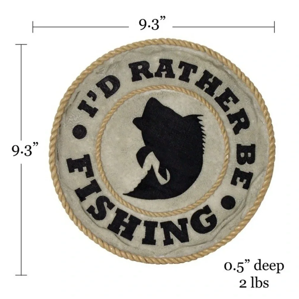 Garden Décor I'd Rather Be Fishing Stepping Stone Decorative Stone
